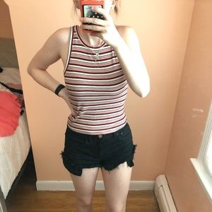 Maroon Striped Tank Top